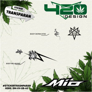 Stiker Transparan UV Motor Mio Sporty Motor Mio Smile tahun 2003 - 2008  Motif Medusa Viral Terbaru - Kode SM-UV - 420 Design