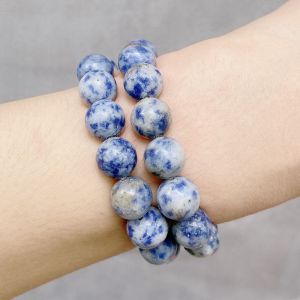 Hạt Đá Tự Nhiên Sodalite Xanh Tròn Đường Kính 4-12MM Cho Tự Làm Vòng Đeo Tay Làm