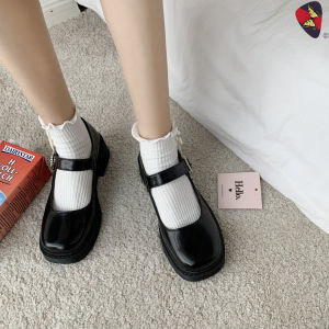 Katerina Fashion Korean Plain Black Shoes Heeled For Women Adjustment Strap #A-13