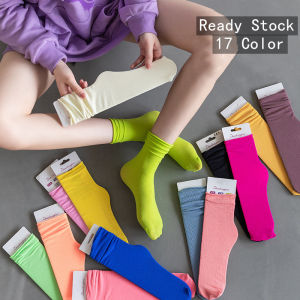 Yingbao Ready Stock New 1 Pair Socks Women Ladies Girl Summer Thin Summer Sock Plain Color