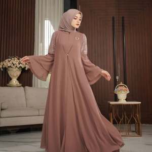Baju Gamis Brukat Model Baru Anolla Long Dress Wanita Dewasa Pesta Kondangan Terbaru 2025 Mewah