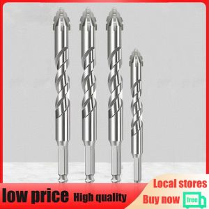 6PCS 4-Blade Saw Tooth Eccentric Drill Bit Hard Alloy Alloy Drill Bit High-Strength Four-Edge Eccentric Drill Bit Sawtooth Drill Bit for Wood/Concrete