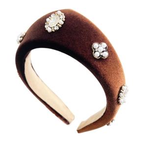 Phụ nữ của thú bông Đen headbands với ngọc trai chi tiết thời trang headbands tóc thoải mái bị bảo vệ cho phong cách kỳ nghỉ trông
