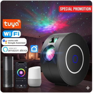 [SG Stock] Tuya Smart Aurora Galaxy Projector | Alexa & Google Home Voice Control | WiFi Starry Night Light for Kids | 16M Colors & Timer | App Control |