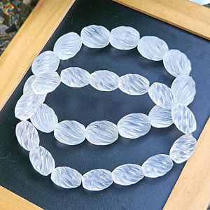 Collection Grade Clear Quartz Curly Twist Barrel Bracelet