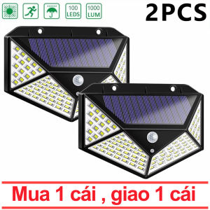 Mua 1 cái giao 1 cái . Đèn Năng Lượng Mặt Trời 100 LED Siêu Sáng Cảm Biến Chuyển Động Cảm Biến Hồng NgoạiTự Động Bật Tắt Khi Trời Tối Chống Nước IP65