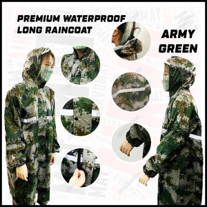 🧥 Premium Green Tea Long Raincoat Jacket Motorcycle Bike Bicycle Thick PVC Baju Hujan Oxford Rain Coat Green Tea 防水连身雨衣
