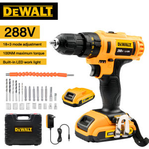 DeWALT Cordless Drill Impact Hammer with 2X 288V Battery Cordless Screwdriver Power with Case