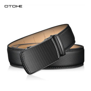 OTOHE Mens Belt Men Fashion Belt Men Genuine Leather Belts Pattern Belt Automatic Buckle Belts Brand Luxury High Quality Business Strap Male Waistband for Men