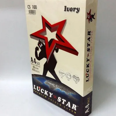 A4 IK LUCKY STAR 80GSM COLOUR PAPER 450 SHEETS/ KERTAS WARNA LUCKY STAR A4 80 GSM 450 KEPING / PASTEL / PRIMA / CYBER