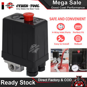 Air Compressor Pressure Switch 4-Way 20A Air Compressor Pressure Switch Control Valve Silent