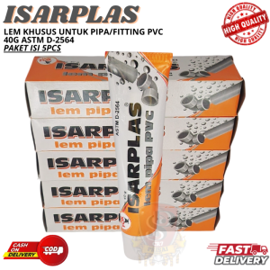 Lem Fox Isarplas Pipa PVC Paket Isi 5 PCS / Lem Fitting & Pipa PVC Super Kuat Cepat Kering Isarplas ASTM D-2564 ORIGINAL Isi 5pcs