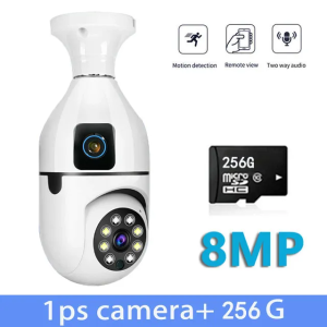 BUY 1 TAKE 1 V380 Pro 5G Dual Lens Bulb CCTV Camera No WIFI Needed HD 1080P Full Color night vision waterproof auto tracking Dual Screens smart CCTV two-way audio Wifi 360° Rotate Light Bulb Camera