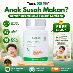 Tiens Zinc Capsules - Suplemen Penambah Berat Badan Penggemuk & Penambah nafsu makan anak & Dewasa