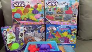 [SG Seller]Soft Dynamic Kinetic Magic Sand Play Set Colorful Space Sand With Fruit Molds Safe Non-Toxic Toddler Sensory Toy