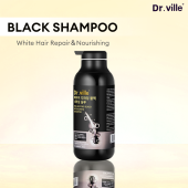 Dr.ville 300mL Natural Black Hair Shampoo Professional 3-In-1 Wash/Nourish/Dye Grey Hair White Hair Turn To Black Hair Treatment