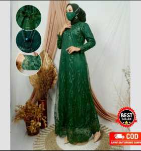 GAMIS NAJMA AMIRA TILE MUTIARA TERBARU/GAMIS KONDANGAN/ GAMIS FULL BROKAT MUTIARA