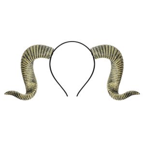 MNTT Detachable Goat Horn Hairhoop Beauty Realistic Sheep Horn Headband Cool Funny Halloween Headwear Festival