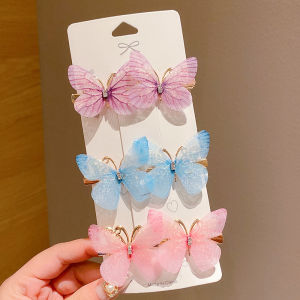 Kẹp Tóc Bướm Voan Pastel Nhiều Màu Dễ Thương Cho Bé Gái Kẹp Tóc Hình Cánh Bướm Phụ Kiện Tóc