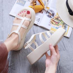 Womens Korean Style Trendy Open Toe Sandals Platform Sandals Rubber Versatile Non-Slip for Outings Comfortable Casual Wear