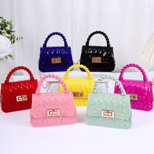 [Candy style] childrens bag new fashion jelly bag cute handbag westernized little girl chain crossbody shoulder bag