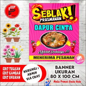 Spanduk Seblak / Banner Seblak Prasmanan / Spanduk jajanan Seblak / Spanduk Ukuran 80x100 cm Bisa COD