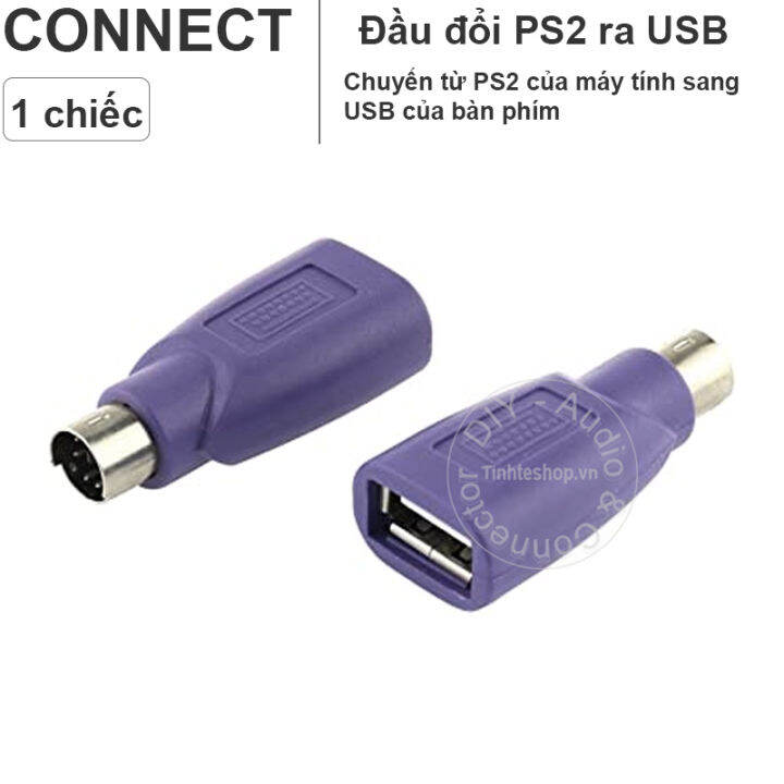 Đầu đổi PS2 sang USB cho bàn phím - Giắc cắm PS2 cho PC ra USB cho bàn phím 1 chiếc