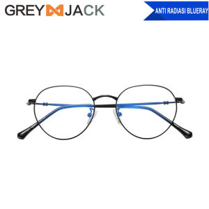 GREY JACK/Kacamata Anti Radiasi Blueray Korean Style Oval Metal Trendy Fashion Wanita dan Pria Terbaru 1907