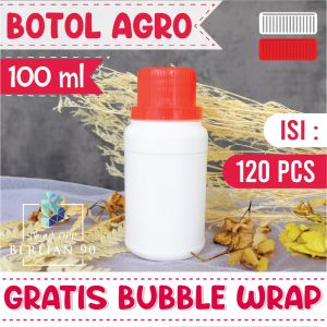 Botol Agro 100 ml Isi 120 pcs - Botol Plastik Agro 100 ml Botol Pupuk-Botol Obat Semprot Cabe/Padi/Bawang Merah