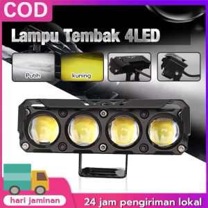 HOHODALINK Lampu Tembak sorot Led sql 4 Mata 8d 12-80 Volt plus dekat kuning putih 200W 10000LM Tahan Air Full Alumunium Premium