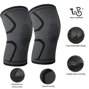 T2P Athletic Knee Compression Sleeve | Breathable Anti-Slip Support Brace for Running & Gym