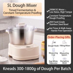 [Timed Fermentation] SUNATUR 5L/7L Electric Dough Mixer 200W-250W DC Motor Stainless Steel Bowl Knead Stir Whisk Ready Stock Philippines 1 Year Warranty