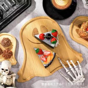 จานอาหารเช้า เน้นบรรยากาศรื่นเริง จานผลไม้ เอกลักษณ์ ทําจากไม้เนื้อแข็ง ปมต้นไม้เล็กๆ อเนกประสงค์