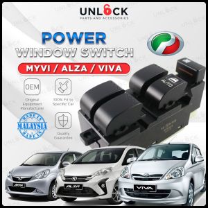 UNLOCK🔓 Perodua Myvi Alza Viva OEM Passenger Side ( Single ) Driver Side ( Main / Master ) Auto Down Power Window Switch Interior Suis Power Window Suis Tingkap Pintu Kereta Car Parts Automobile Automotive Car Accessories Aksesori Kereta 汽车用品