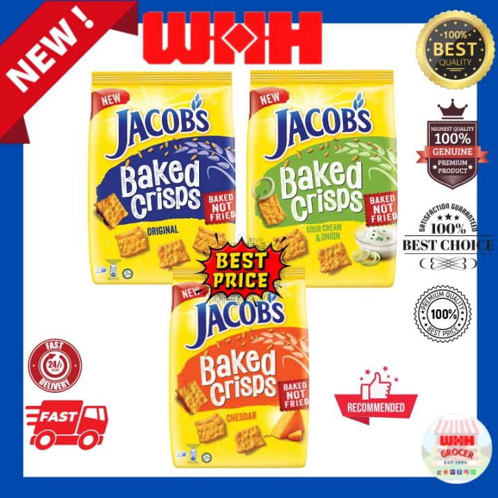 Jacob’s Baked Crisps - Original, Sour Cream, and Cheddar Baked Crips ...