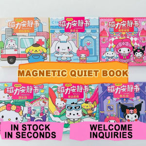 [Ready Stock] Sanrio 三丽鸥 新品 磁力安静书 库洛米 美乐蒂 免裁剪 diy 磁吸 益智 玩具 贴纸 磁吸安静书 New Product Magnetic Quiet Book Kuromi Melody Cut-Free diy Magnetic Educational Toy Sticker