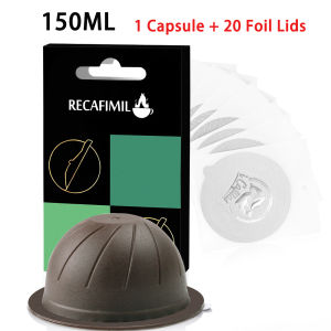 【i Cafilas】[NVCG3] แคปซูลกาแฟแบบใช้ซ้ำได้เกรดอาหาร PP Refillable Crema Maker Cups Pods Filter Espresso สำหรับ Nespresso Vertuo Nespresso Vertuoline GCA1ENV135 DelonghNespresso Vertuoline PlusDelongh ENV150