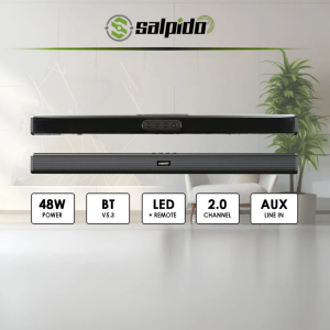 SALPIDO SONIC WAVES 107 48W 2.0 Channel Soundbar with Bluetooth Remote Control and Mountable Design