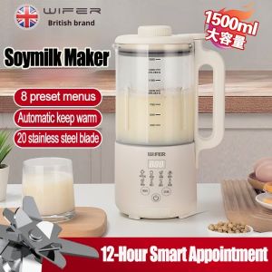 1500ml Soybean Milk Machine soup Maker Portable Juicer Mixer Boiling Free Automatic Juicer Soymilk Maker Soyamilk 破壁机/豆浆机