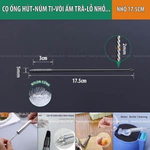 Que Cọ Ống Hút Vòi Bình Sữa Cho Bé INOX Cọ Rửa Vệ Sinh Ấm Trà Núm Ti Trẻ Em Tiện Lợi