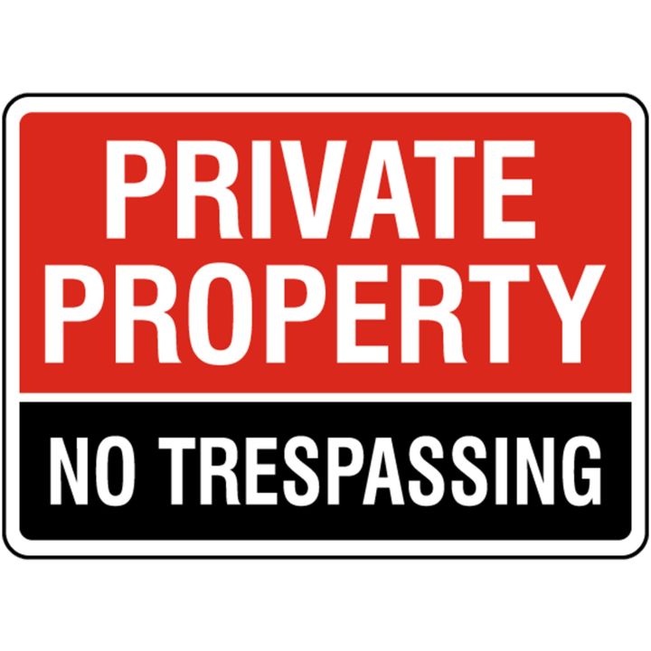 Private Property No Trespassing - Red - Laminated Signage Waterproof ...