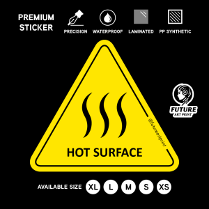 Hot Surface. Sign Label Notice Signage. Notice. Triangle. Laminated Waterproof Scratch Resistant. Suitable for Indoor and Outdoor.