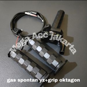 Paket Gas spontan yamaha yz thailand + grip kotak oktagon hitam