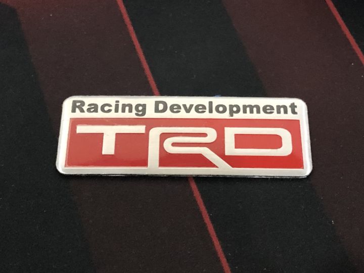 ป้าย TRD อลูมิเนียม racing development ขนาด 8 x 3 cm จำนวน 1 ชิ้น ...