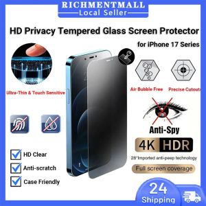【🔥SG STOCK🔥】RICHMENTMALL Full Cover 360° Privacy Screen Protector For iPhone 17 Pro Max iPhone 17 Air iPhone 16 Pro Anti-spy Glass For iPhone17 Plus