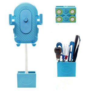 Kẹp điện thoại đa năng MÀU XANH xoay 360 độ đế gắn 4 nam châm cực chắc thiết kế thêm hộp đựng dụng cụ may mặc