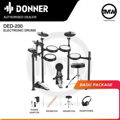 Donner DED-200 Complete Set 8 Pieces Electronic Drums Foldable DED 200 Series [LIMITED STOCK]