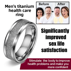 Mens Titanium Ring Frosted Pattern Magnetic Therapy Health Care Ring Fashion Stainless Steel Couple Jewelry