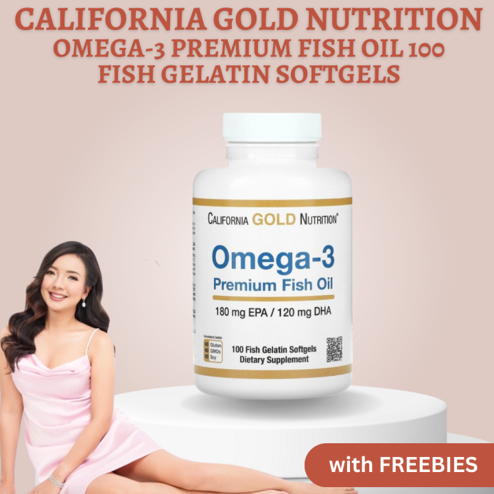 California Gold Nutrition Omega-3 Premium Fish Oil 100 Fish Gelatin ...