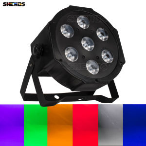 SHEHDS LED RGBWA+UV 7x18W Par Light Flat Lighting for Church Wedding Small Stage Concert Theater